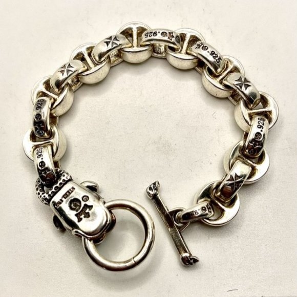 Gaboratory Vintage Silver Single Dog Biker Heavy BRACELET 99g - Picture 3 of 11